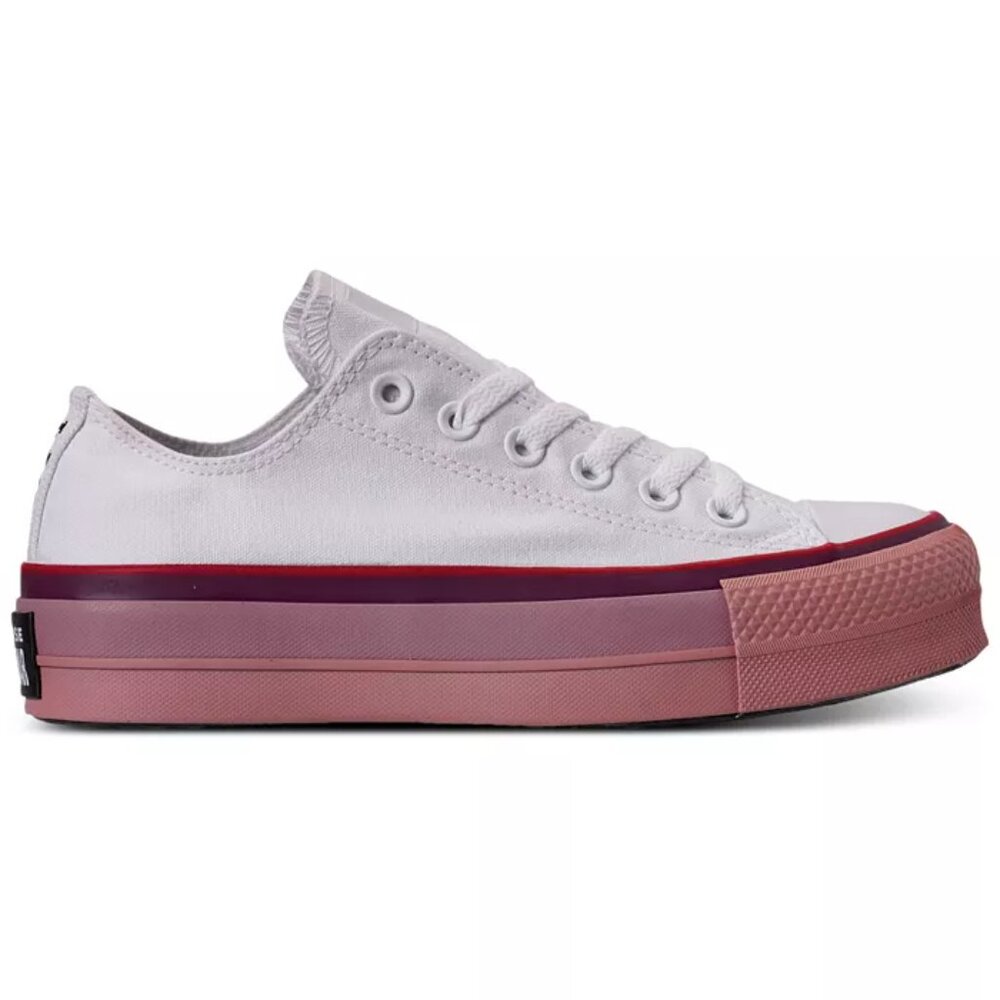 Stylish White and Pink Women's Sneakers